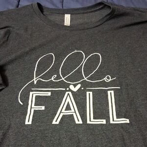 Bella Canvas Gray 'Hello Fall' Short Sleeve Tee